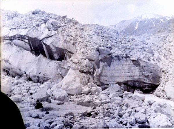 End Moraine Gangotri Glacier from the Gan Much 1883 