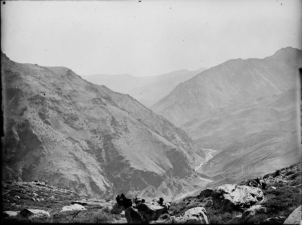 Panorama of Hundes from the pass above Shipki, 1833 