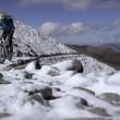 Biking on snow covered trails